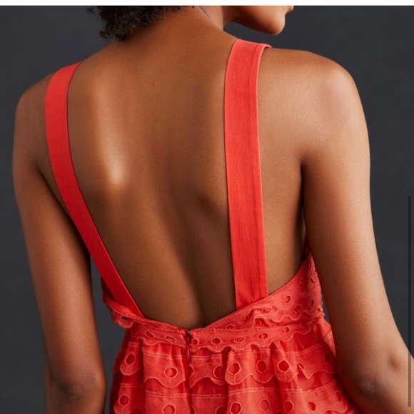 Anthropologie Maeve Eyelet Halter Midi Dress Size 2 - Picture 3 of 12